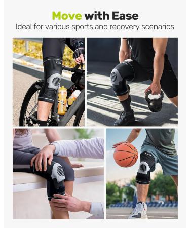 Buy Knee Compression Sleeve with Patella Gel Pad - Adjustable Non-Slip Knee Brace for Men & Women | XL Joint Pain Relief for Arthritis & Meniscus Tear | Perfect for Running & Workout - Buy Online on GoSupps.com