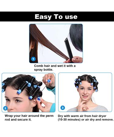 50 Small Curlers for Permanent Waves - Blue Cold Rods & Rat Tail Comb for Hairdressers - Buy Online on GoSupps.com