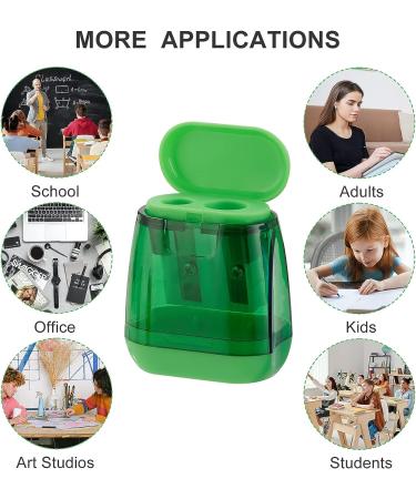 Sonuimy Pencil Sharpeners  4 Pcs Pencil Sharpeners Manual Dual Holes Compact Colored Handheld Pencil Sharpener for Kids with Lid Adults Students School Class Home Office (Covered) - Buy Online on GoSupps.com