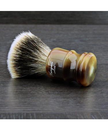 Luxury Silberspitze Badger Shaving Brush & Stainless Steel Rack | Premium Horn Handle | High-Quality Bristles for Ultimate Shaving Experience - Buy Online on GoSupps.com