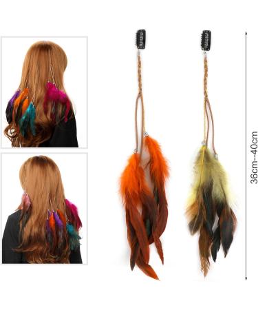 MWOOT 6Pcs Handmade Boho Feather Hair Clips - Festival Headwear Accessories - Buy Online on GoSupps.com
