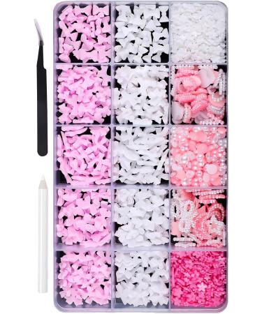 cute bowknot nail 3d bowknot nail art hirata flower nail art decoration nail supplies salon sweet bowknot nail cute 3d bow nail art pearl beads flower BKHZ011 - Buy Online on GoSupps.com