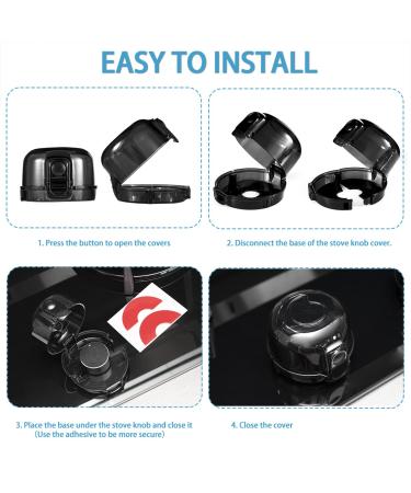 Stove Knob Covers Child Safety - Pack of 6 | Double-Key Locks Gas Stove Knob Covers | Oven Stove Baby Proof Knobs for Gas Range | Kitchen Childproof Universal Design - Buy Online on GoSupps.com
