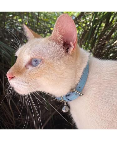 Soft Leather Cat Necklace with Bell - 2 Pieces in Orange Purple Black Khaki Blue Rose Red | Adjustable 22.1-26 cm | Pupeck - Buy Online on GoSupps.com