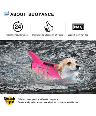 Cit toile Life Jacket for Dogs | Shark Design Lightweight & Safe Swimming Vest | Reflective Handle Pink Camouflage XL for Small Medium & Large Dogs - Buy Online on GoSupps.com
