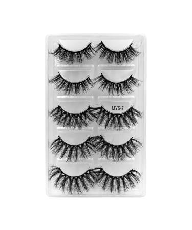 Short Lashes 15mm 5 Pair 5D False Eye Lashes Wispy Extension Eyelashes Set False Eyelashes Thick Eyelashes Curved Comb 1 Count (Pack of 1) G