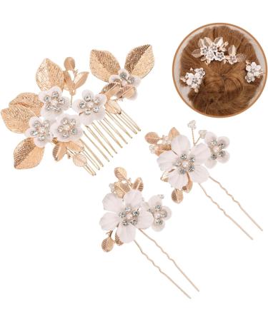 FOYTOKI 1 Set Leaves and Flowers Hair Comb Bridal Hair Accessories Bride Headdress Vintage Hair Accessories Headpiece for Wedding Decoration Womens Headpiece Flower Clips for Hair - Buy Online on GoSupps.com