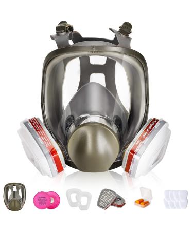 Full Face Respirator Mask - Organic Vapor Gas Mask for Painting Sanding Welding Polishing Perfect for Cutting Paint Work