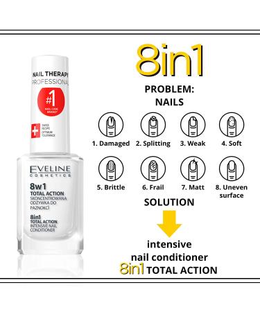 Eveline Cosmetics Total Action 8 In 1 Nail Treatment & Conditioner - Buy Online on GoSupps.com