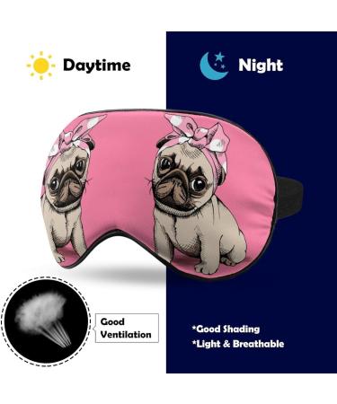 LynaRei Puppy Pug Dog Sleeping Mask - Adorable Pink Eye Cover for Blocking Light - Buy Online on GoSupps.com