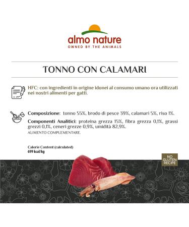 almo nature Mega Pack - Tuna with Squids 6 x 70g Cans (Pack of 2) 4 g (Pack of 12) - Buy Online on GoSupps.com