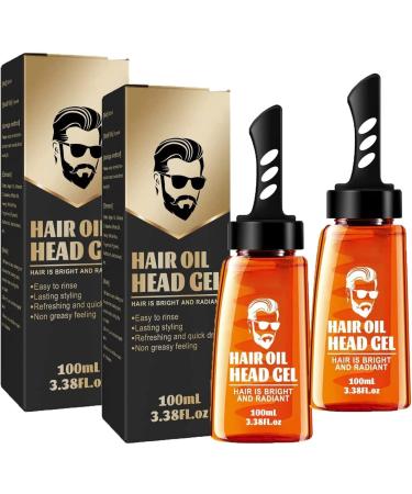 2 in 1 Hair Wax Gel with Comb, Long Lasting Hair Styling Gel for Men, Hair Wax, Moisturizing Hair Styling Gel for Hair Ends, Easy to Wash (2pcs)