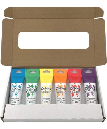 Colour Splash Food Colouring Gel Rainbow Colours 6 Set supplied in shrink wrapped retail gift box with window Easy to Use Squeezy Tubes Transform Plain Cakes Into Bright Eye-Catching Creations - Buy Online on GoSupps.com