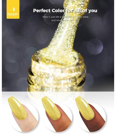 Buy Burano Reflective Gel Nail Polish - UV Holographic Glitter 7.3ml Sparkly Summer & Autumn Colors - Buy Online on GoSupps.com