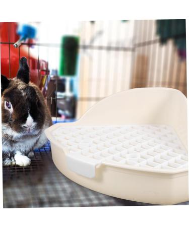 BESPORTBLE Rabbit Triangle Toilet Indoor Bunny Potty Tray Guinea Pig Potty Pet Cage Abs White 25.00X19.00X10.00CM White - Buy Online on GoSupps.com