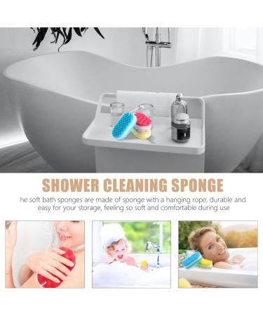 SHERCHPRY 3pcs Three Layer Bath Sponge Set - Gentle Face & Body Cleaning Sponges for Women | Painless Bath Scrubber & Baby Massage Brush - Buy Online on GoSupps.com