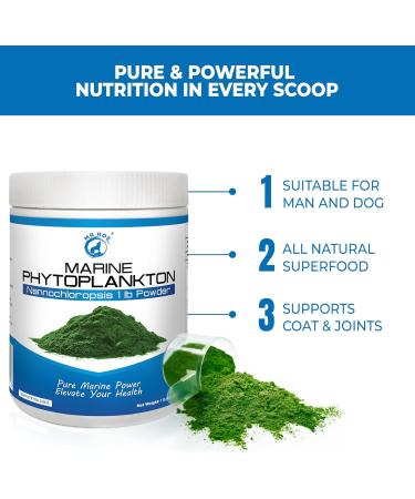 Marine Super Greens Powder for Dogs & Humans Pure Phytoplankton, Omega-3 EPA, Antioxidants, Protein, Vitamins & Minerals Skin, Coat, Vitality & Immune Support 1 lb Bulk - Buy Online on GoSupps.com
