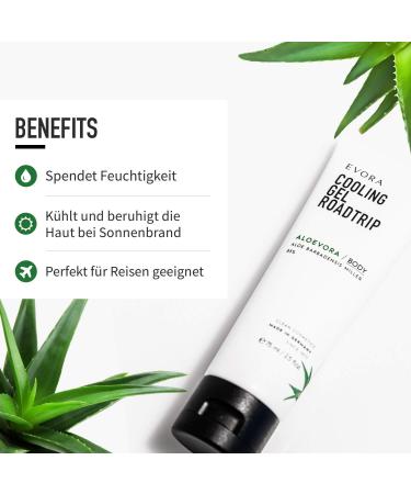 EVORA Aloevora Cooling Gel - Soothing Aloe Vera After Sun Skin Care with Panthenol - 75ml | International Shipping - Buy Online on GoSupps.com
