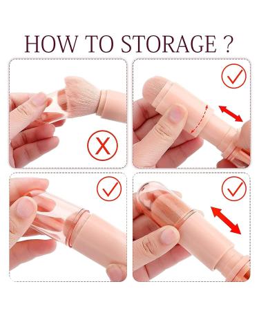 JewelryWe 4 in 1 Retractable Makeup Brush Set - Travel Lip Highlight Eyeshadow & Foundation Brushes | Portable Pink Cosmetic Brushes - Buy Online on GoSupps.com