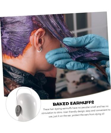 FRCOLOR Hanging Baked Oil Earmuffs hair dye Ear Protectors Shower ear Cover Shower Ear cap silicone ear cover salon Ear Covers hair dye ear muffs bathing shower ear Silica gel set modeling - Buy Online on GoSupps.com