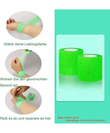 Yolaisi 12 Rolls Self-Adhesive Bandage - Elastic Cohesive Tape for Hands Toes & Fingers | Ideal Fixing & Plaster Solution for Injury & Support - Buy Online on GoSupps.com