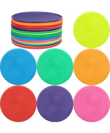 28 Pcs Flying Discs for Kids Bulk Soft Dog Toy Rubber Flying Discs Colorful Disk Flyer Toy for Children Pets Dogs for Backyard Lawn Games Sports Party Favors, 7 Colors (28 Pcs)