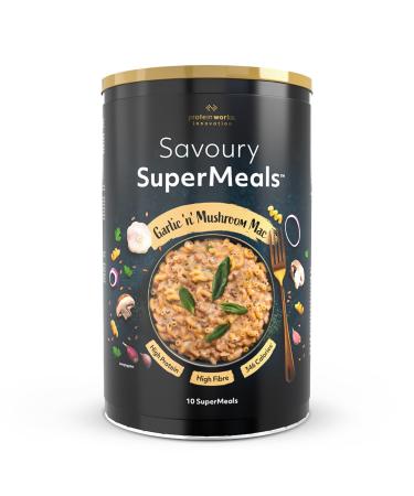 Protein Works - Savoury SuperMeals Vegan & High Protein 26 Vitamins and Minerals Garlic 'n' Mushroom Mac 10 Meals Garlic 'n' Mushroom Mac 900g