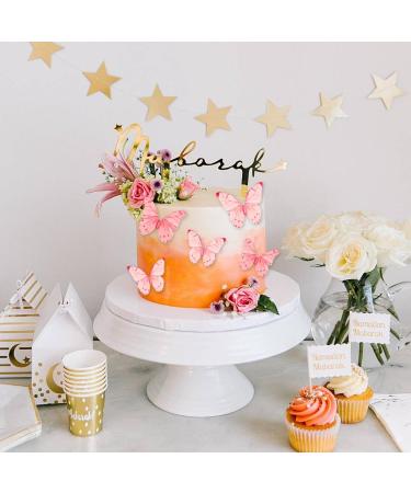 40 Pcs Pink Butterfly Cupcake Decoration Butterfly Edible Wafer Cupcake Toppers 3D Edible Butterfly Cake Topper Party Wedding Anniversary Birthday Party Cupcake Decoration - Buy Online on GoSupps.com