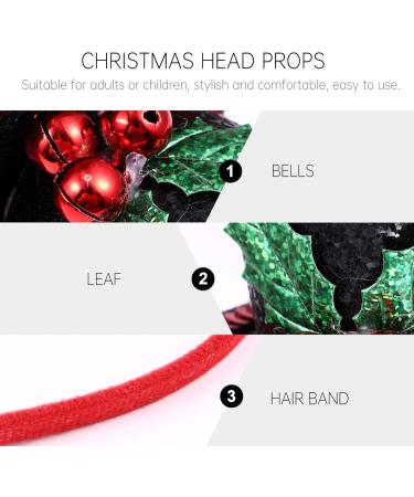 FRCOLOR Christmas Mini Top Hat Headband French Hat Headwear Glitter Hair Hoop with Bell for Xmas Holiday 1920s Gatsby Costume Party Supplies - Buy Online on GoSupps.com