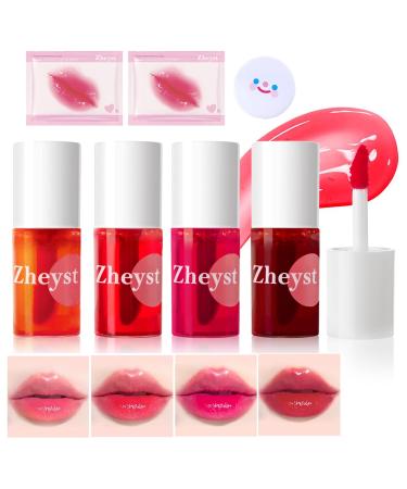 Mini Lipstick Gloss Shiny Lip Gloss 4 Colors Long Lasting Lip Kit Liquid Tint Korean Stain Blush Jelly Girl Natural Women For Cheeks And Eyes Moisturizing Formula Tint