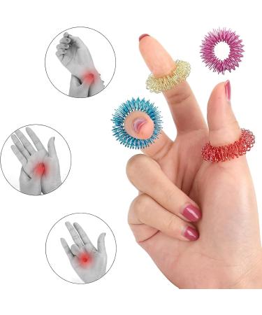 10-Piece Acupressure Ring Set | Finger Massage Rings for Stress Relief & Improved Blood Circulation - Buy Online on GoSupps.com