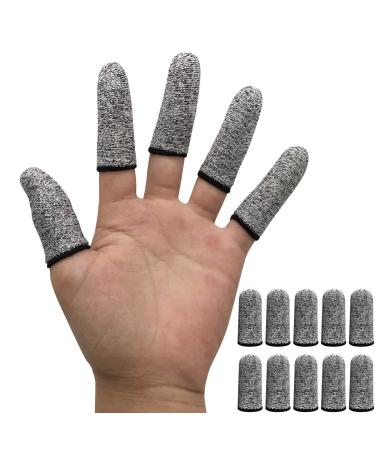 10 PCS Finger Cots Cut Resistant Protector  Anti-Cut Fingertips Finger Sleeve Finger Covers  Cut Resistant Thumb Finger Protection Cots for Kitchen  Sculpture  Garden Picking (Black)