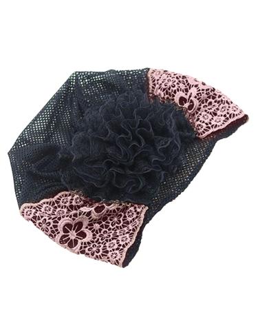 Buerfu Lace Headbands for Women Girls Stretch Headband Wide Women Stretchy Vintage Lace Edge Headband Hairband Bandana Bohemian for Women Pink