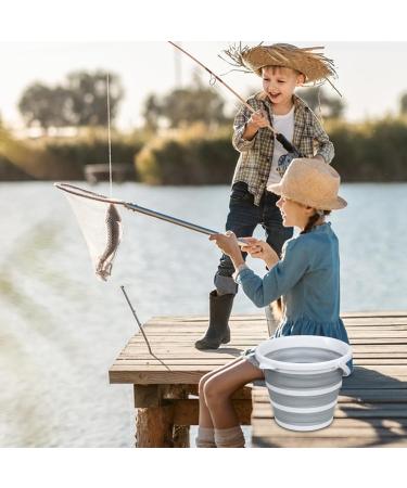 Shakven Foldable Bucket with Handle | Ergonomic Water Bucket with Large Capacity - 10L Space-Saving Fishing Bucket Portable Water Bucket with Handle for Camping - Buy Online on GoSupps.com