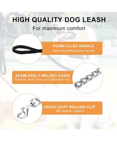 PETTOM Dog Leash Chain - Bite-Resistant Training Leash for Large & Small Dogs (Under 50kg) - Durable Black Quality - Buy Online on GoSupps.com
