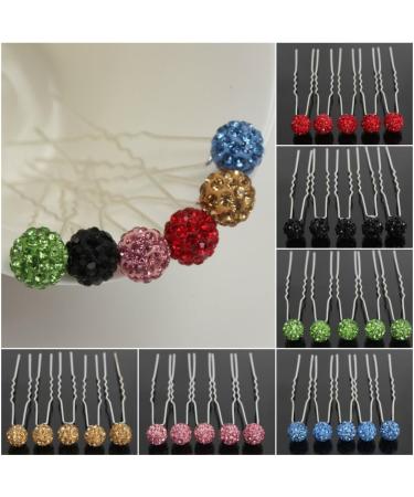 Buy Justfox 5 Rhinestone Hairpins in Blue - Stylish Hair Accessories for All Occasions | Free International Shipping - Buy Online on GoSupps.com