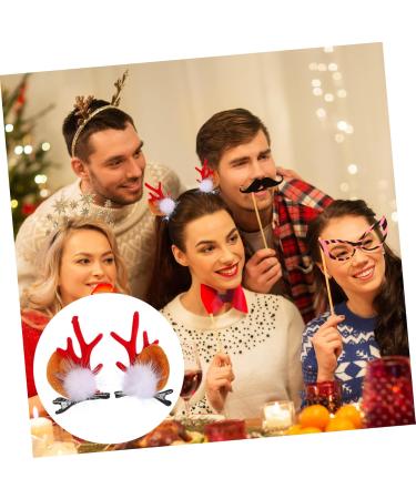 FOMIYES 2 Pairs Christmas Hair Clips Antlers Hair Clips for Women Christmas Hair Barrette Girls Hairpin Reindeer Horn Hair Kids Hair Accessories Xmas Hairpin Headband Flannel Pine Cones - Buy Online on GoSupps.com