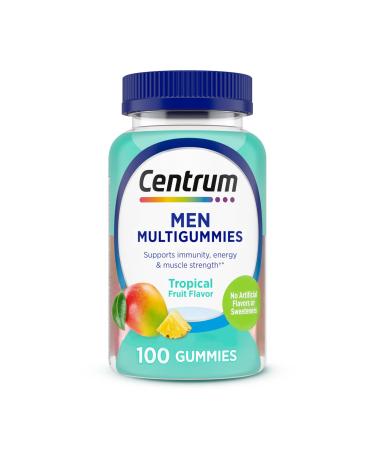 Centrum Men's Multivitamin Gummies Immune Energy Healthy Appearance Support 100 Count 50 Day Supply Vitamin Fruit 100 Count (Pack of 1)