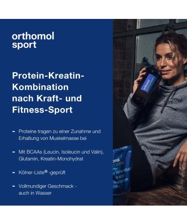 Orthomol Sport Protein Powder - Regeneration & Recovery for Strength Training | Creatine & BCAAs - Vanilla Flavor - 16 Servings per Box - Buy Online on GoSupps.com