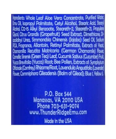 Thunder Ridge Emu Body Lotion - 8 Oz Moisturizing Formula for Smooth Skin | International Shipping Available - Buy Online on GoSupps.com