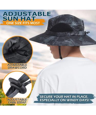 EINSKEY Waterproof Wide Brim Sun Hat in 05 Dark Grey Camo - Unisex Bucket Hat for Fishing, Hiking, Safari - Foldable Boonie Hat for Garden and Beach - Buy Online on GoSupps.com
