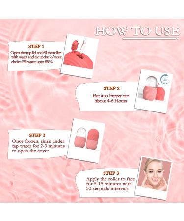 Ice Cube Roller Massager | Pink Silicone Facial & Eye De-Puffer | Reduce Migraine Pain & Condition Skin Naturally - Buy Online on GoSupps.com