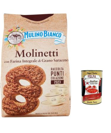 Italian Gourmet E.R. Mulino Bianco Molinetti Set of 12 biscuits sanded with buckwheat 350 g + pulp 400 g