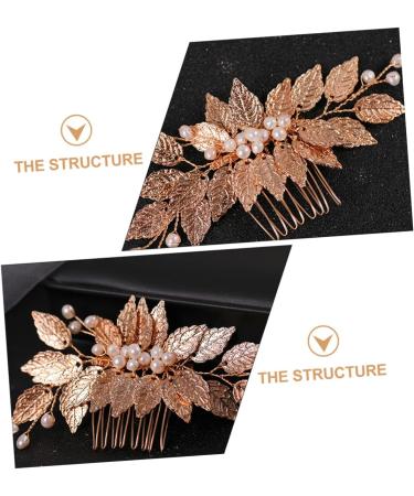 FRCOLOR Leaf Pearl Hair Comb Wedding Hair Accessories for Brides hair toppers for women accessories for women bridal headband bride hair comb bridal headdress abs manual Miss clip - Buy Online on GoSupps.com