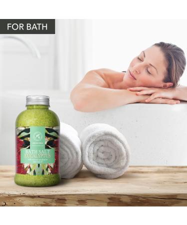 Premium Eucalyptus Bathing Salt 600g - Relaxation & Stress Relief with Natural Sea Salt & Essential Oils - Ideal for Sleep Cold Relief & Swim Additive - Buy Online on GoSupps.com