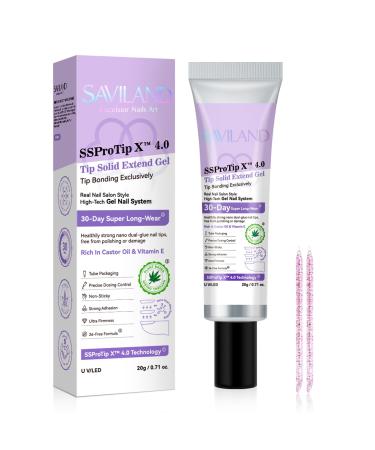 Saviland SAVILAND SOLID GEL NAIL GLUE - 30 Days Extra Strong Glue for False Nails and Press on Nails 20g Solid UV Gel for Tips