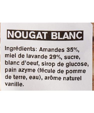 Les Ruchers du Luberon - Nougat Blanc de Provence in Papillote 180g - White Nougat with Almonds and Lavender Honey - Traditio - Buy Online on GoSupps.com