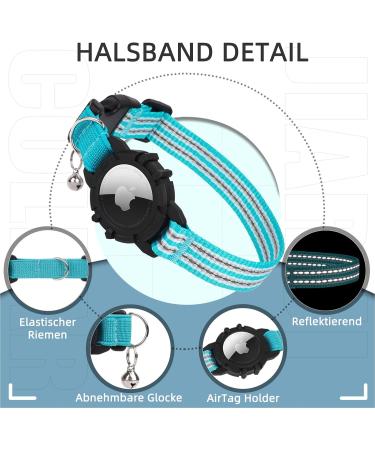 Reflective GPS Cat Neck Band with Apple AirTag | Airtag Cat Collar for Boys & Girls - Blue - Buy Online on GoSupps.com