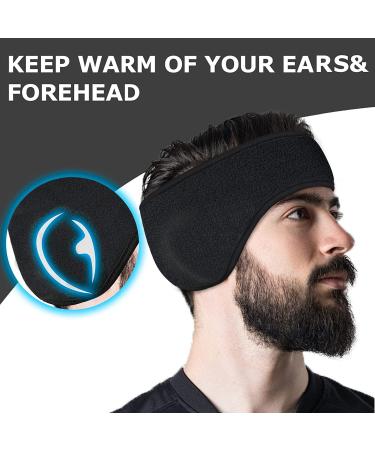 Winter Sports Headband for Men & Women | Telgoner Stretchable Ear Warmer for Running Jogging Hiking & Biking (Black + Dark Gray) - Buy Online on GoSupps.com