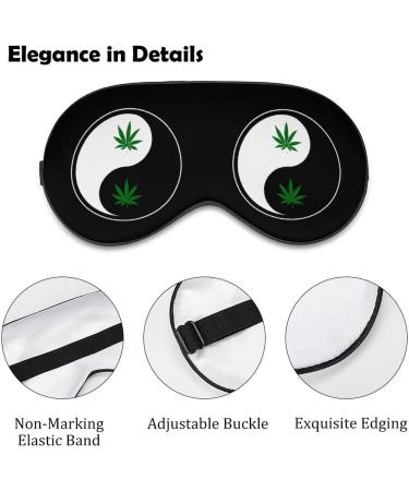 Weed Yin Yang Sleep Mask - Adjustable Blindfold for Sleeping, Blocking Light - Men and Women - Buy Online on GoSupps.com